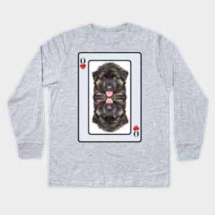 German Shepherd Queen Of Hearts Kids Long Sleeve T-Shirt